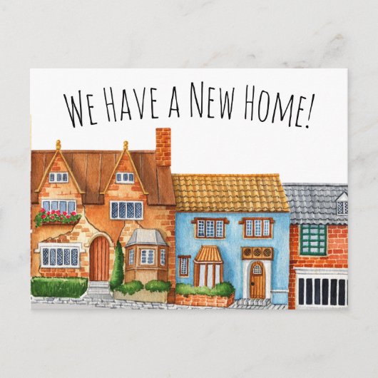 Kleurrijke verandering van adres in Engelse dorp Briefkaart (Voorkant)