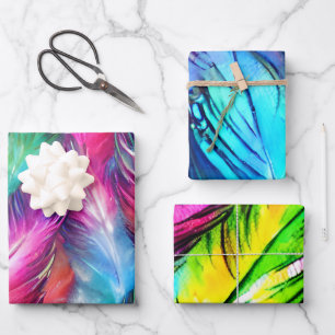 Kleurrijke verdampingsmix inpakpapier vel