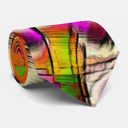 Kleurrijke verdraaide inktkniproze, inkepende kras stropdas (Opgerold)