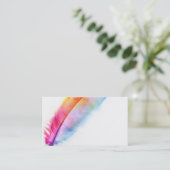 Kleurrijke Veren Art visitekaartje Custom sjabloon (Staand voorkant)