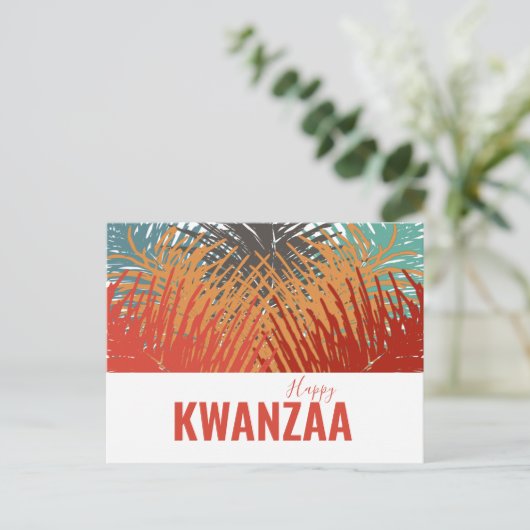 kleurrijke veren Black Holiday Happy Kwanzaa Briefkaart (Staand voorkant)
