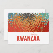 kleurrijke veren Black Holiday Happy Kwanzaa Briefkaart (Voorkant / Achterkant)