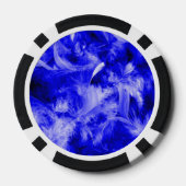Kleurrijke veren blauw pokerchips (Achterkant)