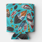 Kleurrijke veren blikjeskoeler (Achterkant)