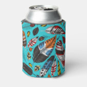 Kleurrijke veren blikjeskoeler (Blikje Achterkant)