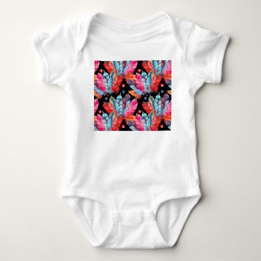 Kleurrijke veren, boho, naadloos, levendig. romper (Voorkant)