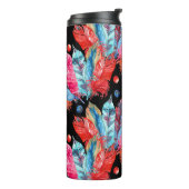 Kleurrijke veren, boho, naadloos, levendig. thermosbeker (Gedraaid links)