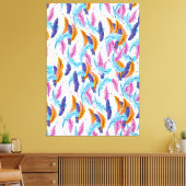 Kleurrijke veren canvas afdruk (Insitu (Woonkamer))