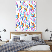 Kleurrijke veren canvas afdruk (Insitu (Slaapkamer))
