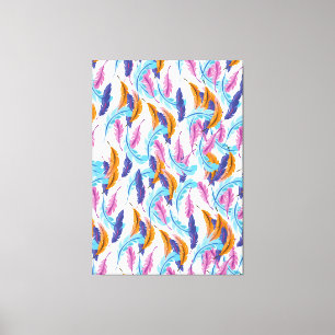 Kleurrijke veren canvas afdruk
