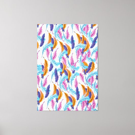 Kleurrijke veren canvas afdruk (Voorkant)