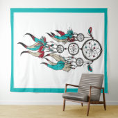 Kleurrijke veren droomvanger wandkleed (In Situ (horizontaal))