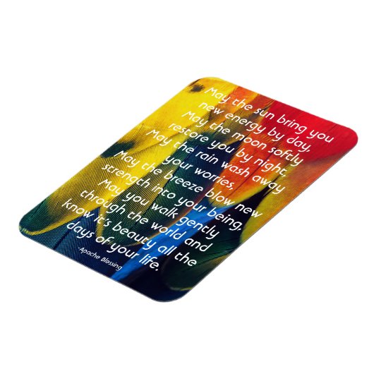 Kleurrijke veren en inspirerende Apache Blessing Magneet (Linkerzijde)