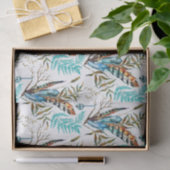 Kleurrijke veren en varens tissuepapier (Geschenk)