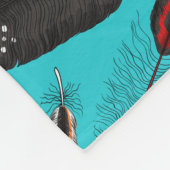 Kleurrijke veren fleece deken (Hoek)