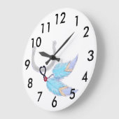 Kleurrijke veren Hoefijzer Wall Clock Grote Klok (Hoek)