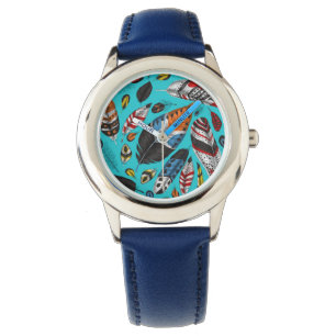 Kleurrijke veren horloge