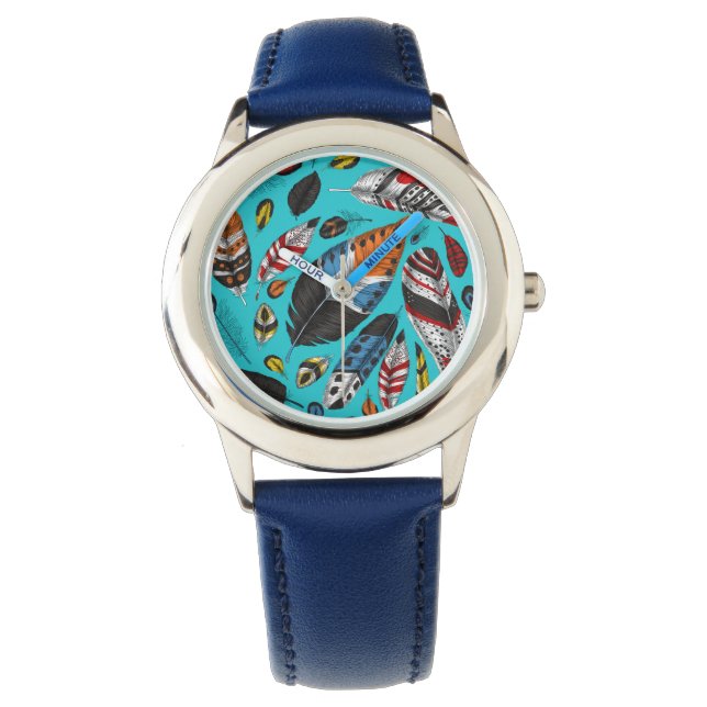 Kleurrijke veren horloge (Voorkant)