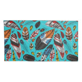 Kleurrijke veren kussensloop (Achterkant-Rechts)