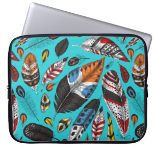 Kleurrijke veren laptop sleeve
