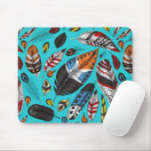 Kleurrijke veren muismat (Met muis)