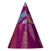 Kleurrijke veren: paarse achtergrondpatroon. feesthoedjes (Achterkant)