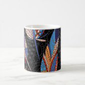 Kleurrijke veren patroon naadloze achtergrond. koffiemok (Center)