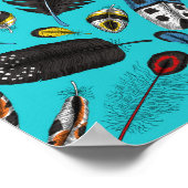 Kleurrijke veren poster (Hoek)