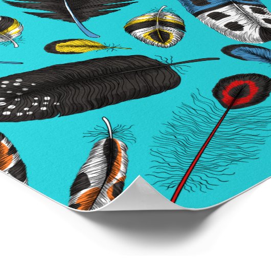 Kleurrijke veren poster (Hoek)