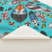 Kleurrijke veren sherpa deken (3/4)