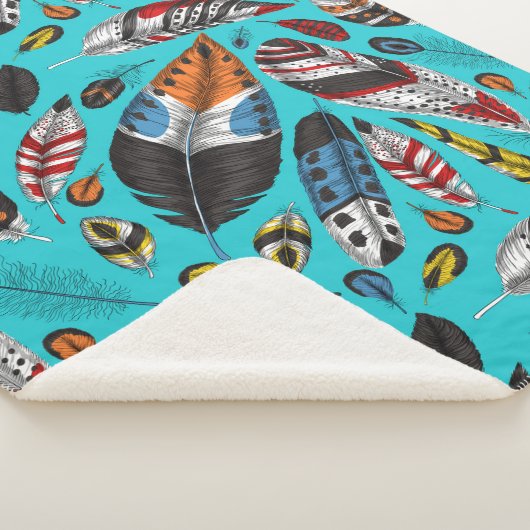 Kleurrijke veren sherpa deken (3/4)