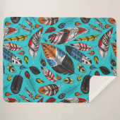 Kleurrijke veren sherpa deken (Voorkant (horizontaal))