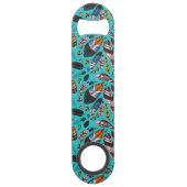 Kleurrijke veren speed flessenopener (Achterkant)