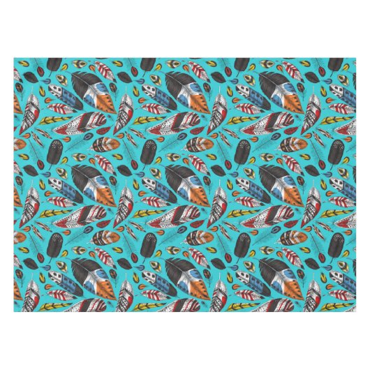 Kleurrijke veren tafelkleed (Voorkant (Horizontaal))