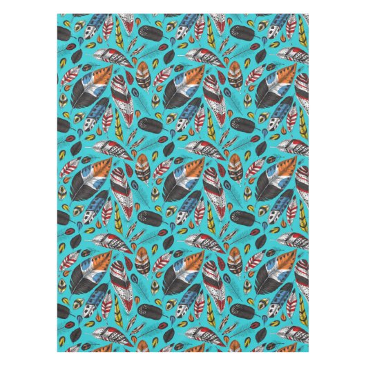 Kleurrijke veren tafelkleed (Voorkant)