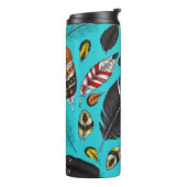 Kleurrijke veren thermosbeker (Gedraaid links)