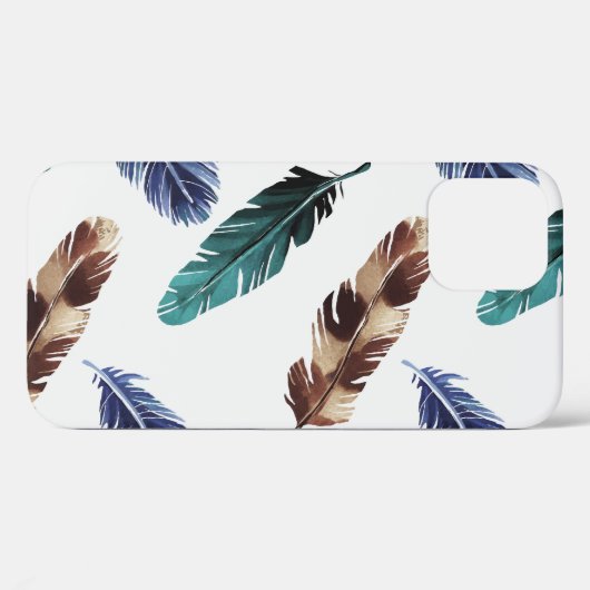 Kleurrijke Veren Tribal Textuur Case-Mate iPhone Case (Achterkant (horizontaal))