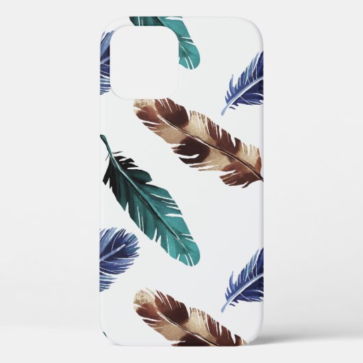 Kleurrijke Veren Tribal Textuur Case-Mate iPhone Case (Achterkant)