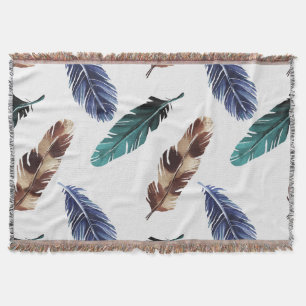 Kleurrijke Veren Tribal Textuur Deken