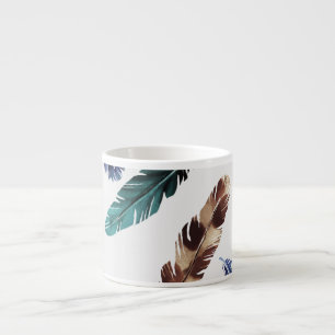 Kleurrijke Veren Tribal Textuur Espresso Kop