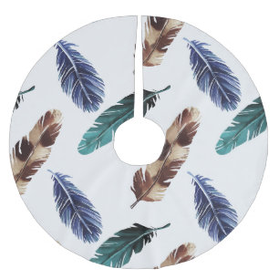 Kleurrijke Veren Tribal Textuur Kerstboom Rok