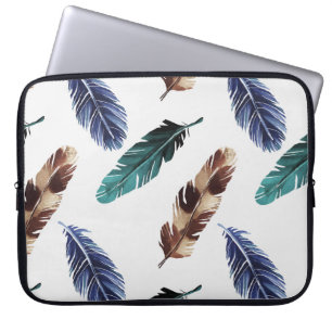 Kleurrijke Veren Tribal Textuur Laptop Sleeve