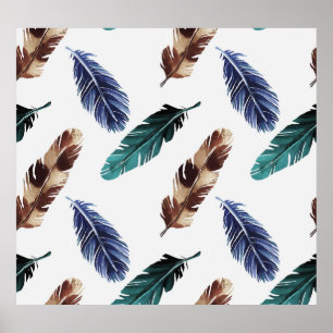 Kleurrijke Veren Tribal Textuur Poster