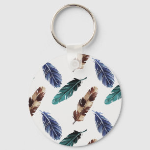 Kleurrijke Veren Tribal Textuur Sleutelhanger