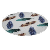 Kleurrijke Veren Tribal Textuur Snijplank (Hoek)