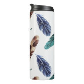 Kleurrijke Veren Tribal Textuur Thermosbeker (Geroteerd rechts)