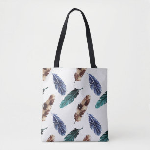 Kleurrijke Veren Tribal Textuur Tote Bag