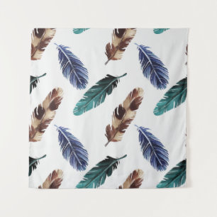 Kleurrijke Veren Tribal Textuur Wandkleed
