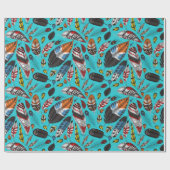 Kleurrijke veren, verpakkingspapier cadeaupapier (Vlak)