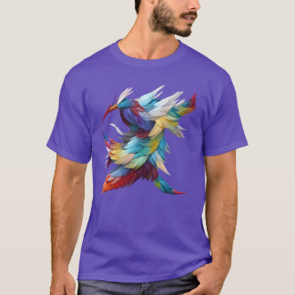 Kleurrijke veren vogel familie t-shirt